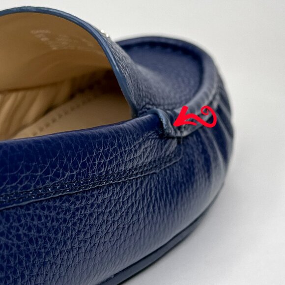 COACH Marley Driver Blue Slip On Loafers Flats‎ Pebbled Leather G4835 Size 8B US - Picture 13 of 15